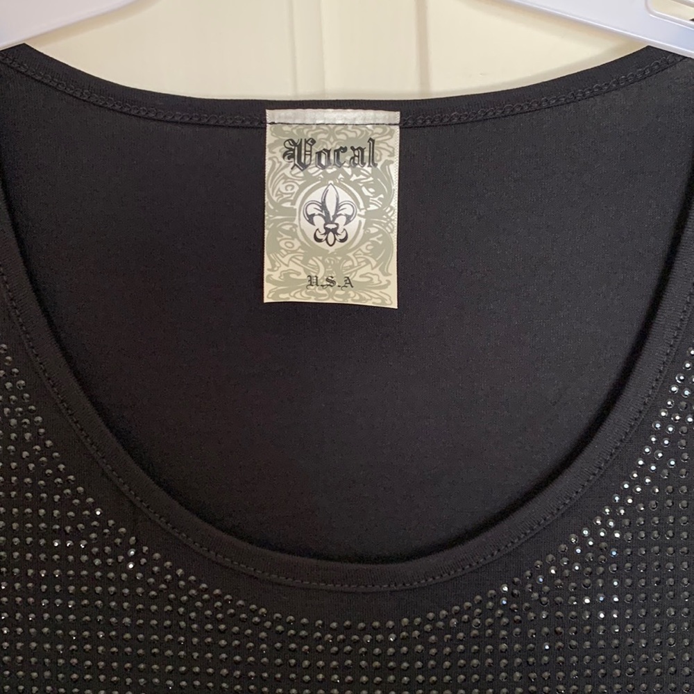 NWT VOCAL black rhinestone tank. Size MEDIUM. Gorgeous and versatile! - Picture 4 of 9
